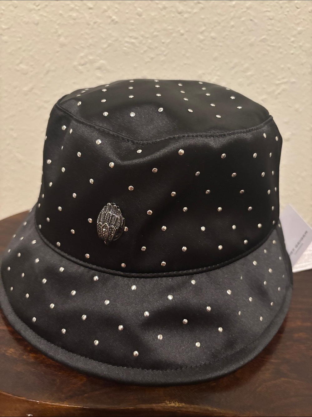 Studded Black Bucket Hat with Silver Accents - Picture 2 of 7